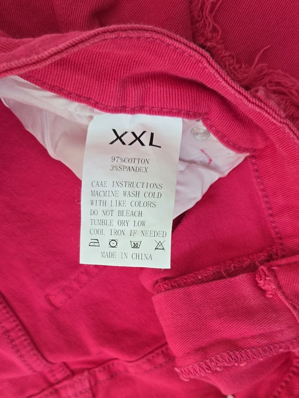 Men's Jeans Hot Pink With A Pattern On Front&Back, Fringe. Very Summery Pants. - Picture 2 of 9